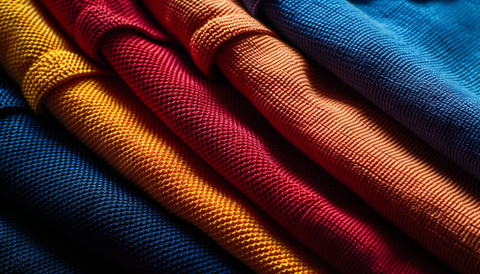 Men's Casual Polo Shirt fabrics in different fall colors.