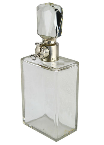 Cut Glass and Silver Square Whisky Decanter by Hukin & Heath English ...