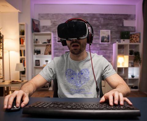 a technophile playing vr games - a person who loves technology