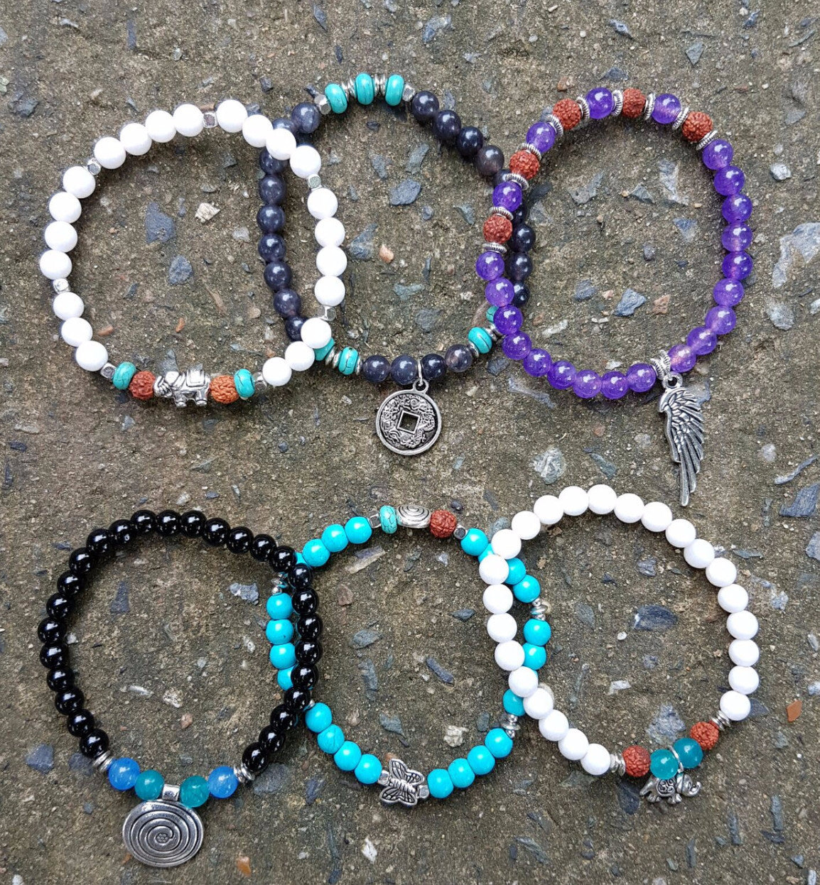 Assorted Set of 6 Boho Bead Bracelets With Charm – Sure Design Wholesale