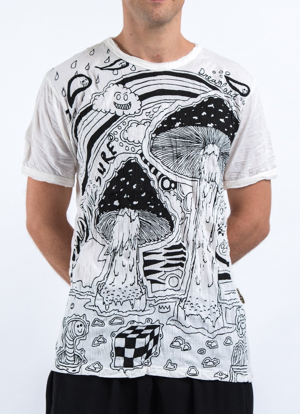 Sure Design Mens Magic Mushroom T-Shirt White – Sure Design Wholesale