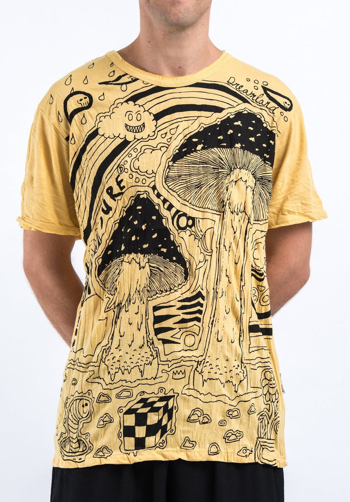 Sure Design Mens Magic Mushroom T-Shirt Yellow – Sure Design Wholesale