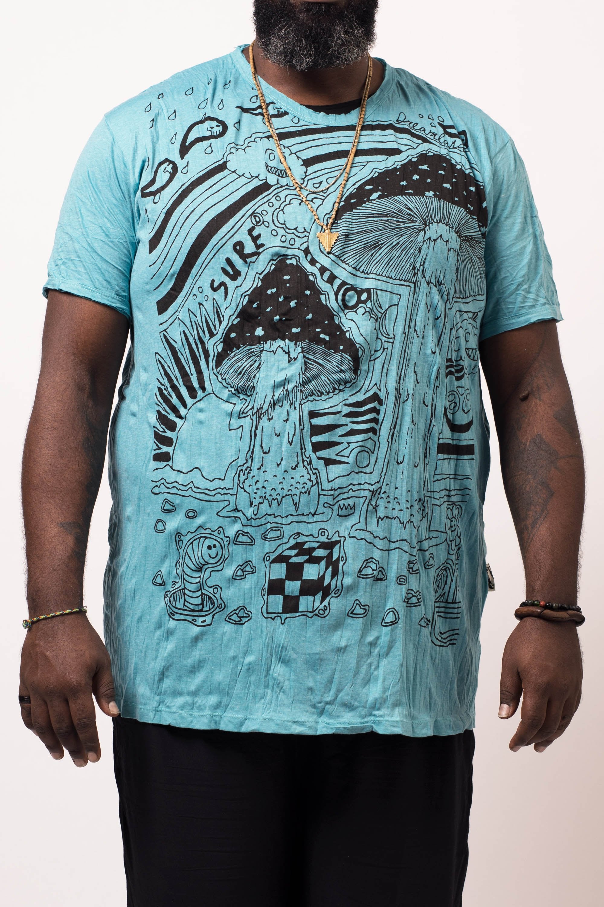 skør hav det sjovt Seletøj Plus Size Sure Design Men's Magic Mushroom T-Shirt Turquoise – Sure Design  Wholesale