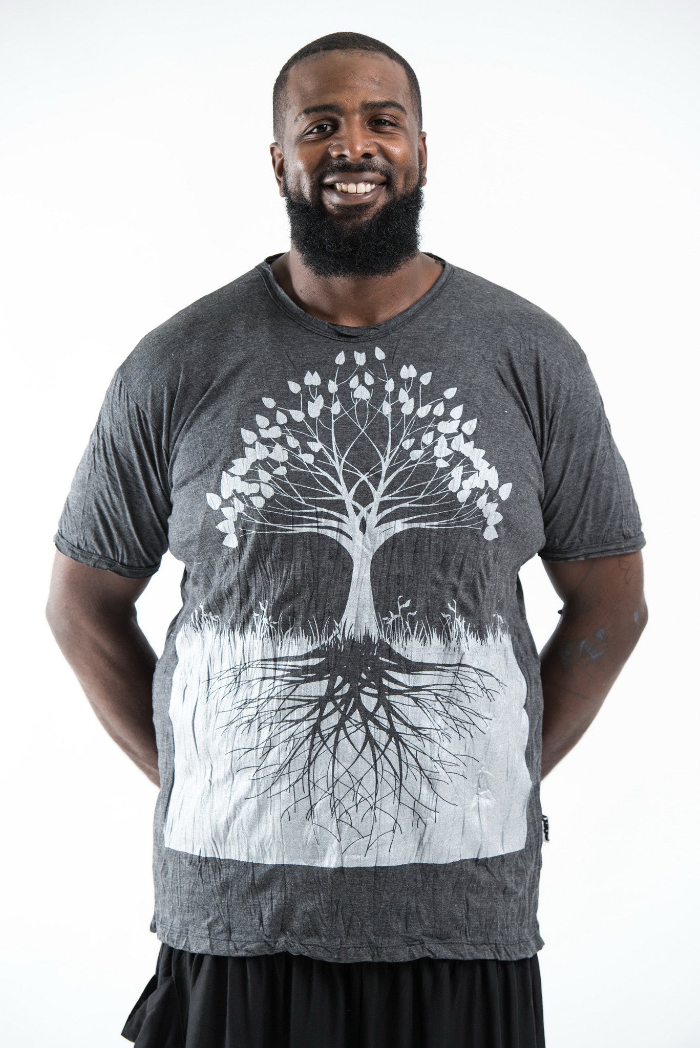 Plus Size Sure Design Men's Tree of Life T-Shirt Silver on Black – Sure  Design Wholesale