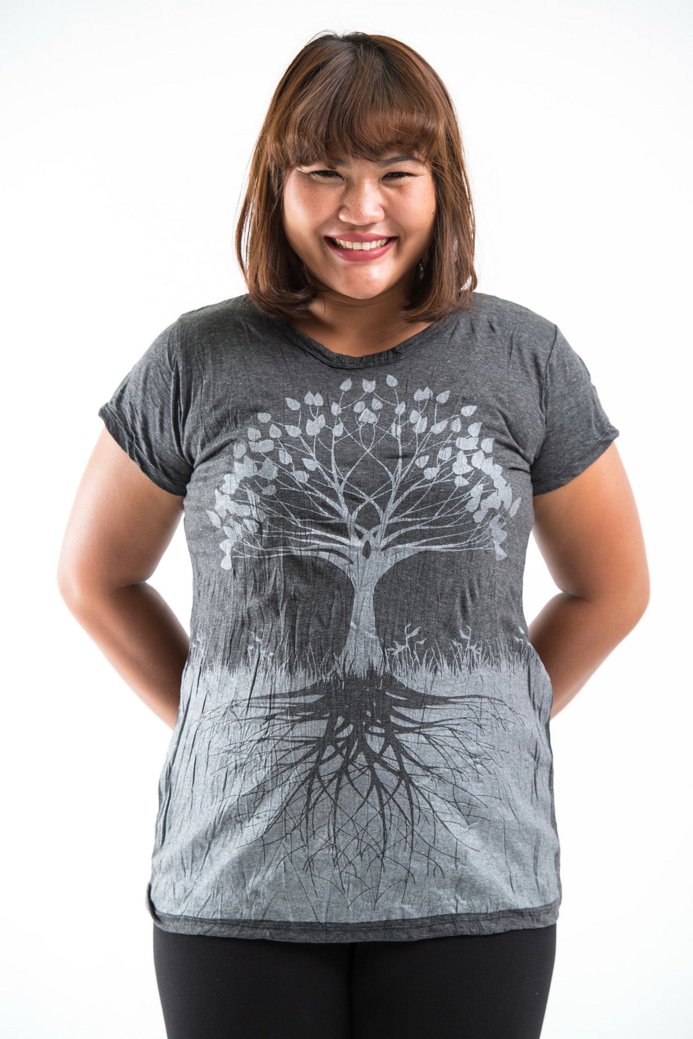 Plus Size Sure Design Women's Tree of Life T-Shirt Silver on Black – Sure  Design Wholesale