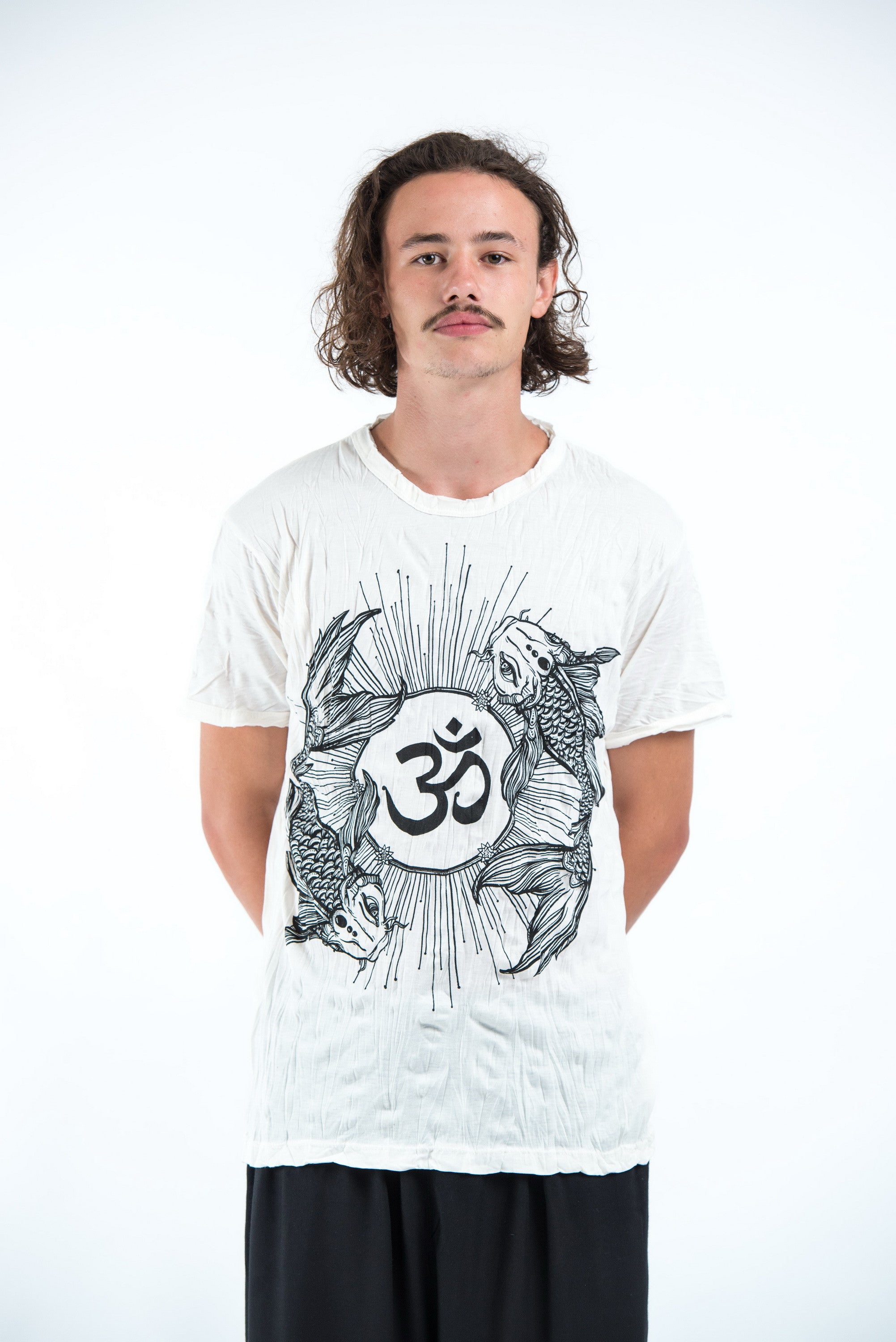 Sure Ohm and Koi fish T-Shirt White – Sure Design