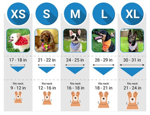 Lifeforpawz dog bandanas size guide