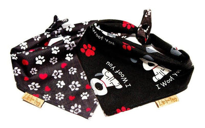 Reversible Dog Bandana - Woof Sniff Paw Print