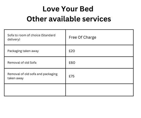 love your bed other service charges