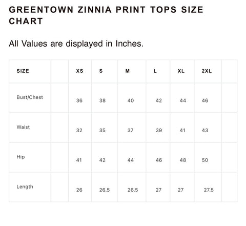 Greentown Zinnia Printed Tops 