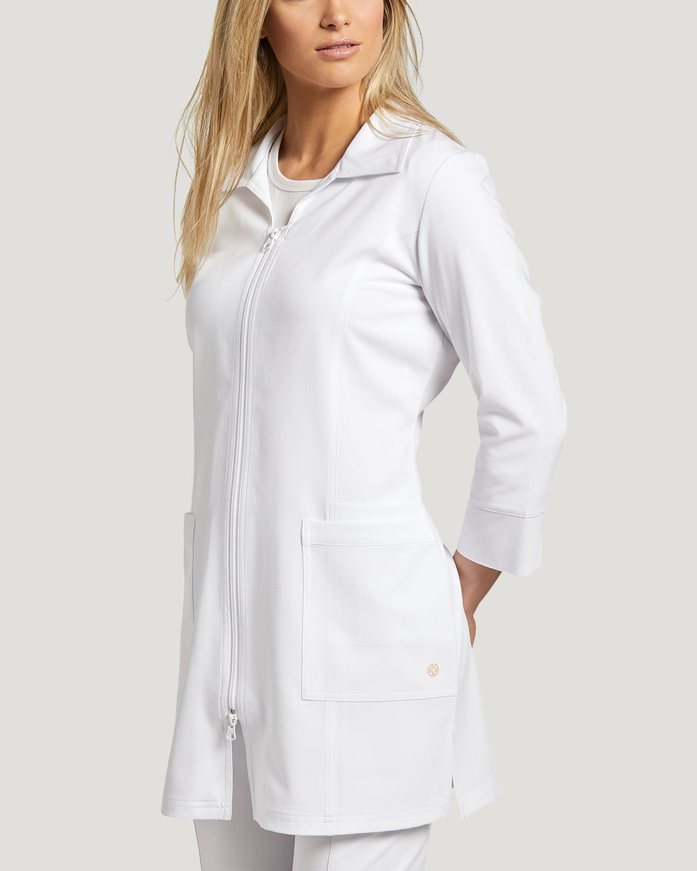 2817 White Cross Soft Marvella Lab coat with Side and Small Inner Pock ...