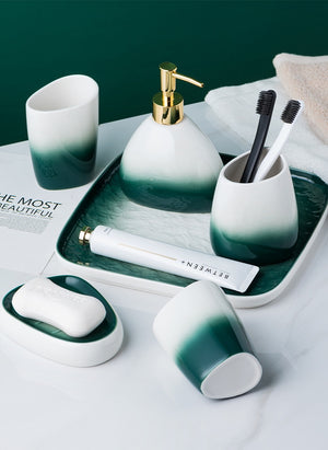 Gradient Ceramic Bathroom Accessories Sets