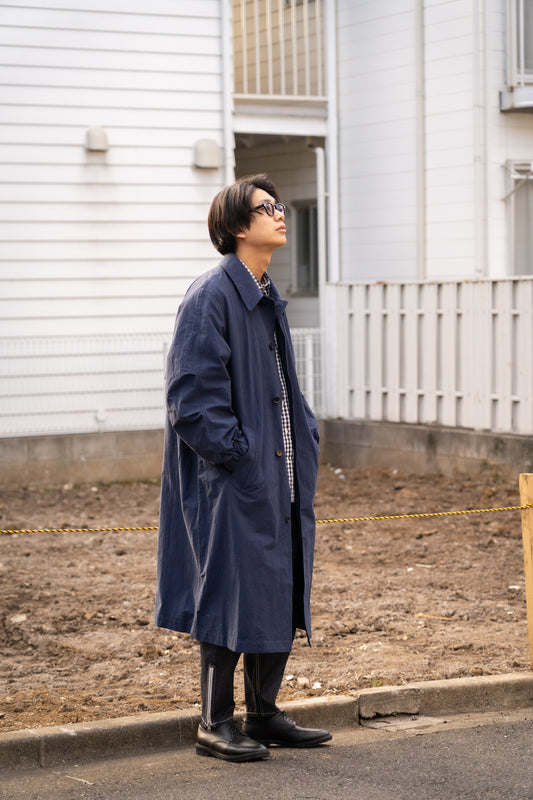 チンストラップはついていませんPorter Classic  WEATHER SWING COAT NAVY