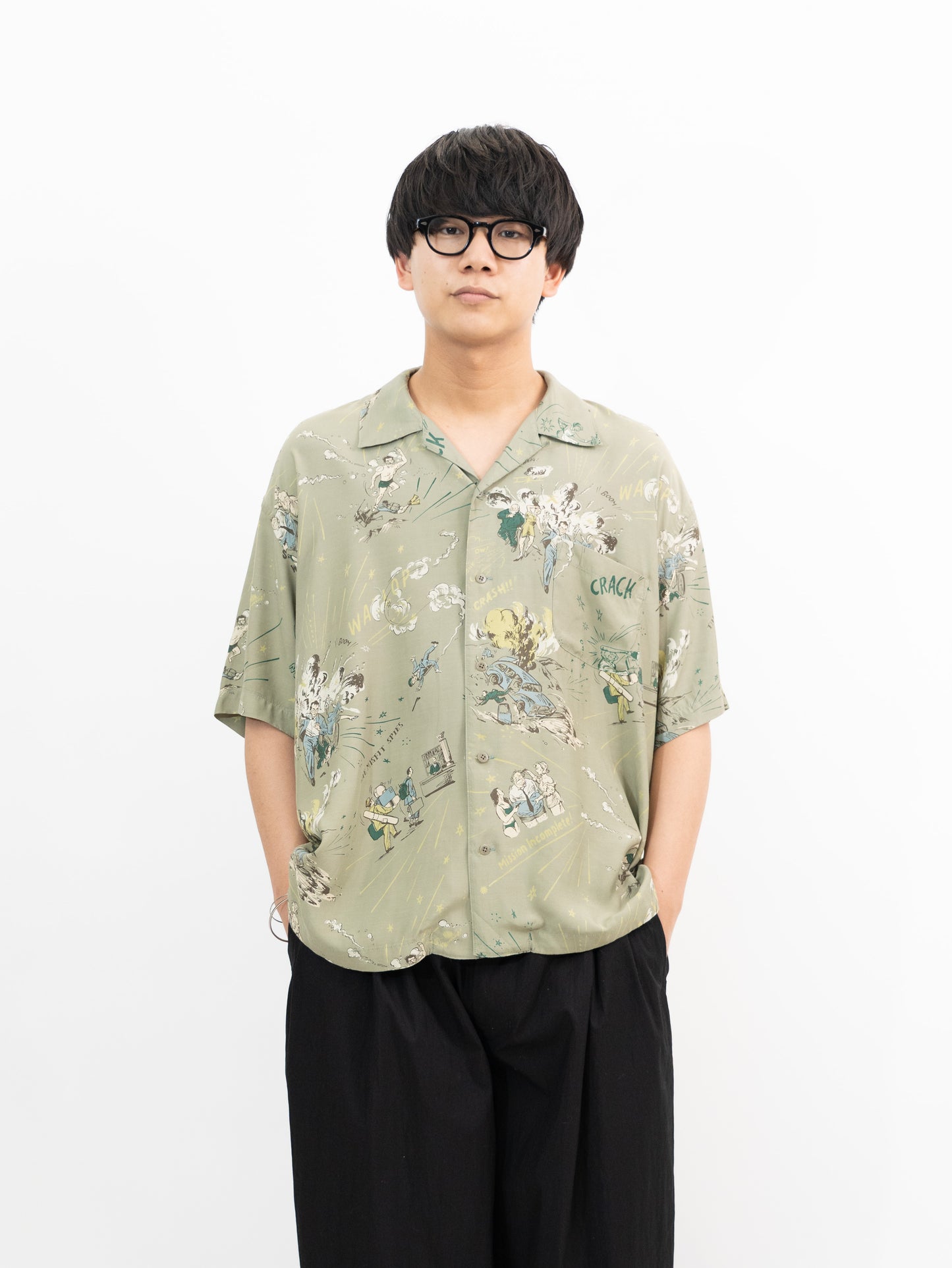 落ちこぼれスパイ ALOHA SHIRT - GREEN – DAN