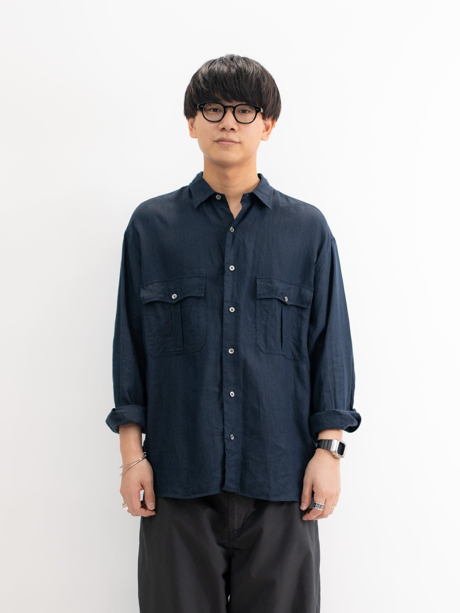 PORTER CLASSIC ロールアップシャツ XL リネン シャツ | endageism.com