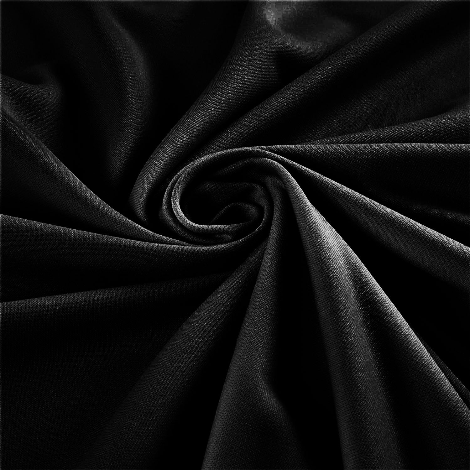 Black Stretch Crepe Scuba Techno Knit Polyester Spandex Fabric for Bows, Top Knots, Head Wraps, Clothes, Costumes, Crafts