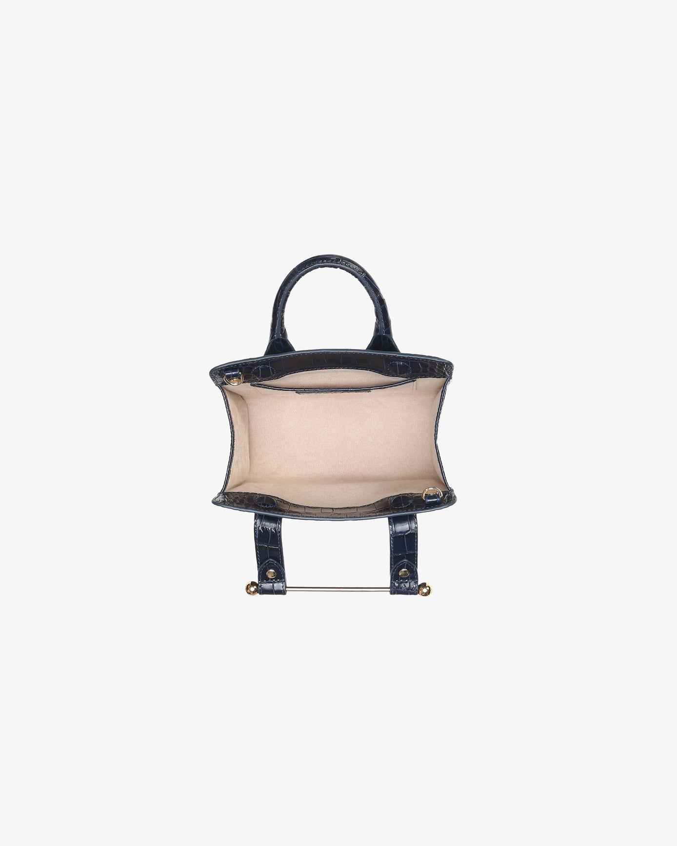 The Strathberry Nano Tote - Top Handle Leather Mini Tote Bag - Navy ...