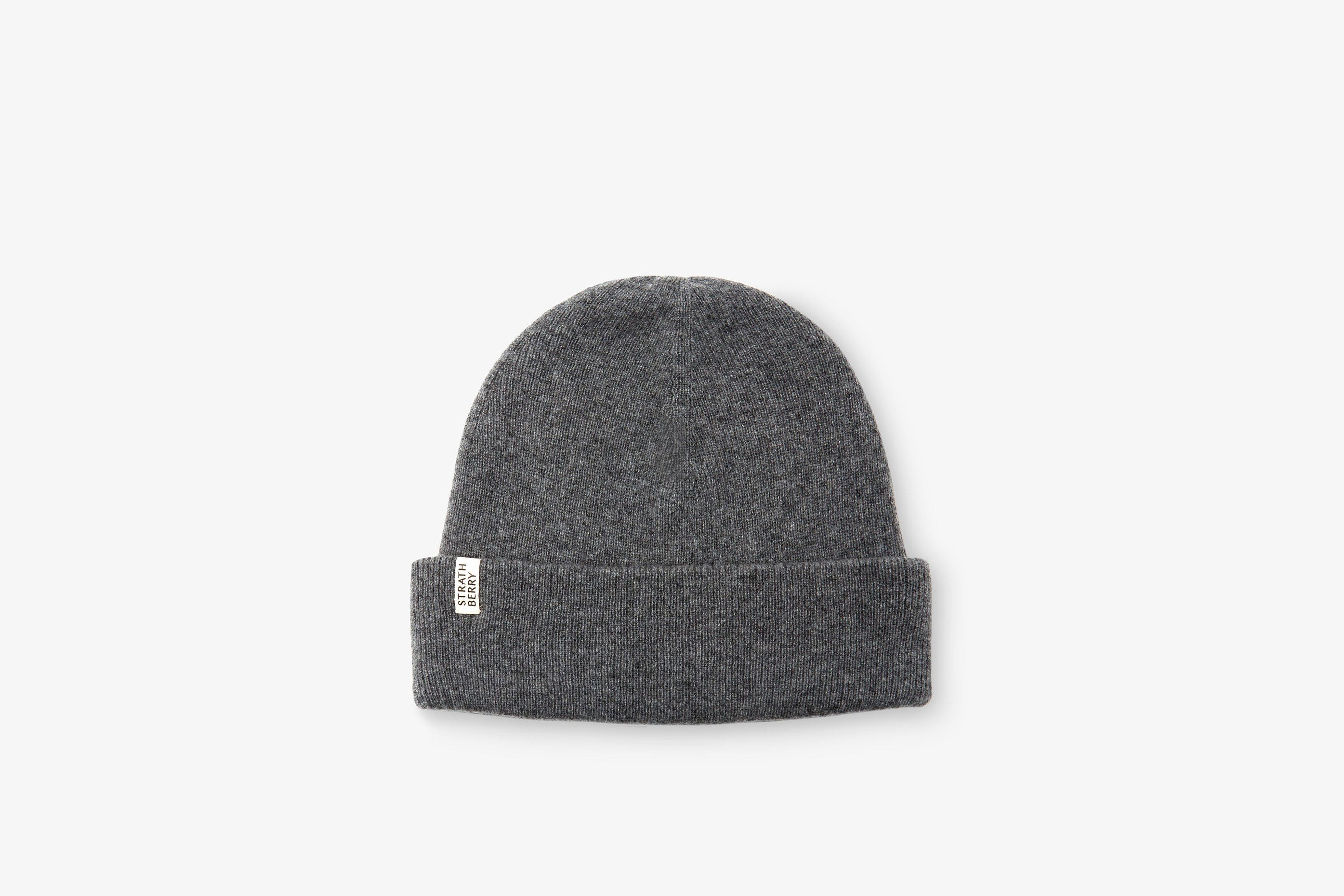 A view showcasing our Cashmere Ribbed Beanie - Grey