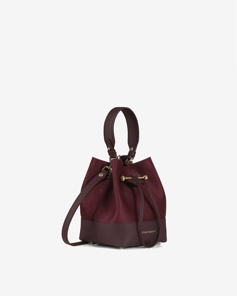 Womens Lana Osette - Leather Mini Bucket Bag Burgundy