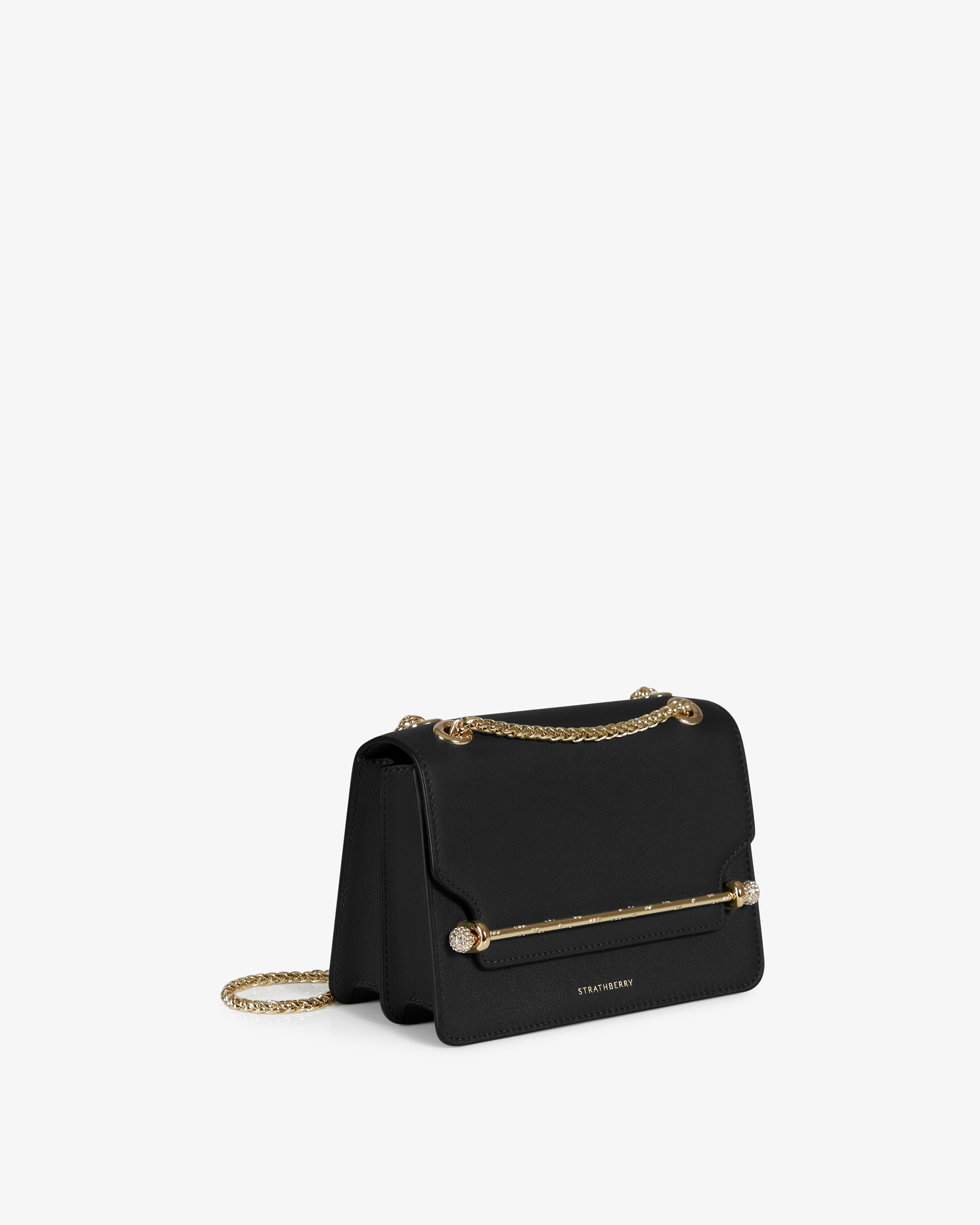 Strathberry - East/West Mini - Crossbody Leather Mini Handbag - Black ...