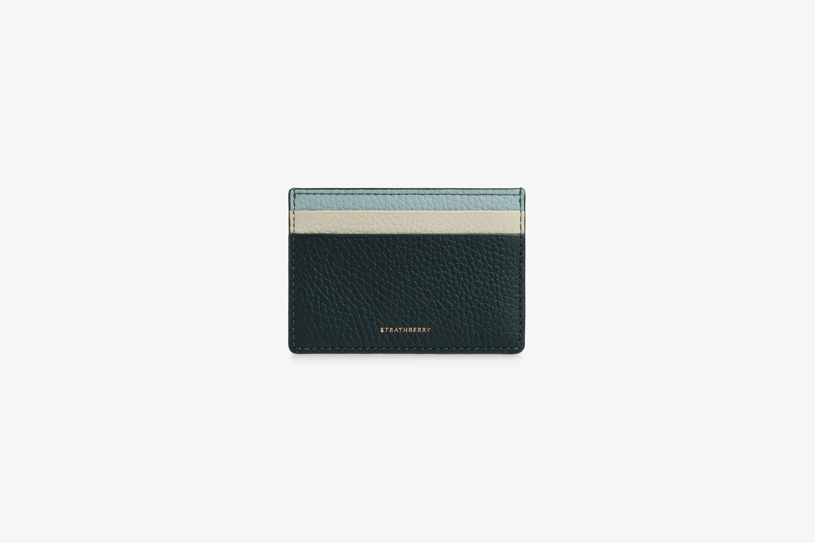 A view showcasing our Cardholder - Bottle Green/Duck Egg Blue/Diamond