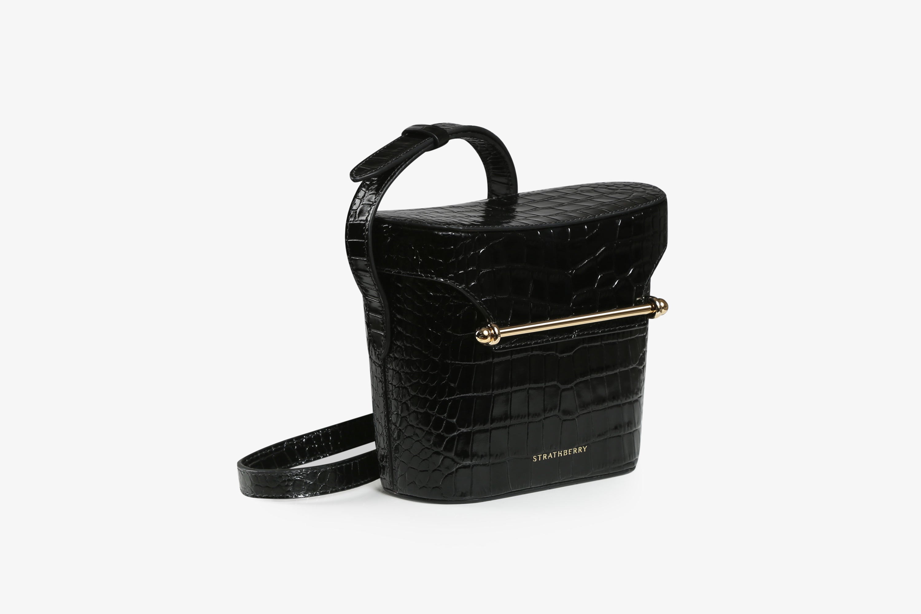 Image of Safari - Croc-Embossed Leather Black