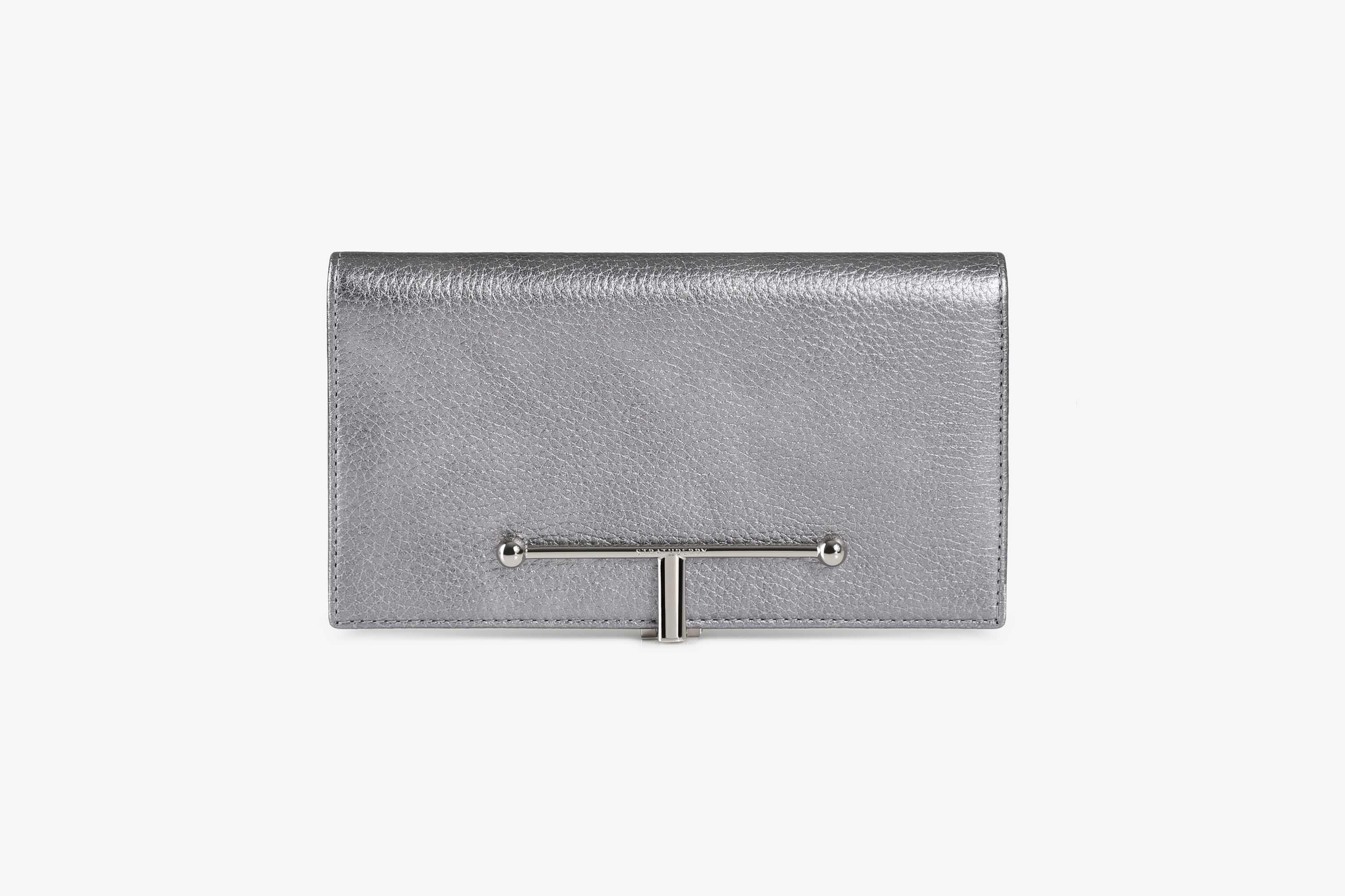 Image of Large Melville Street Wallet - Silver with Silver Hardware