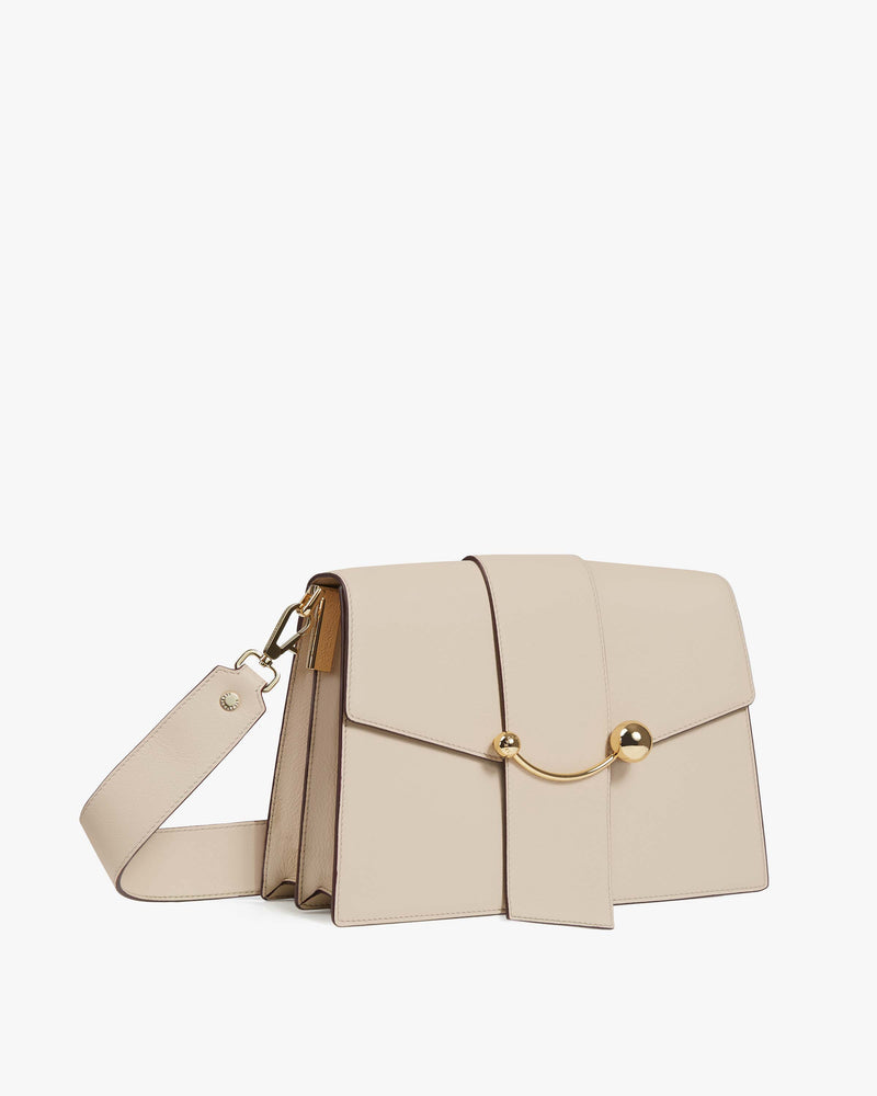 Strathberry Crescent Satchel - Oat/Gold