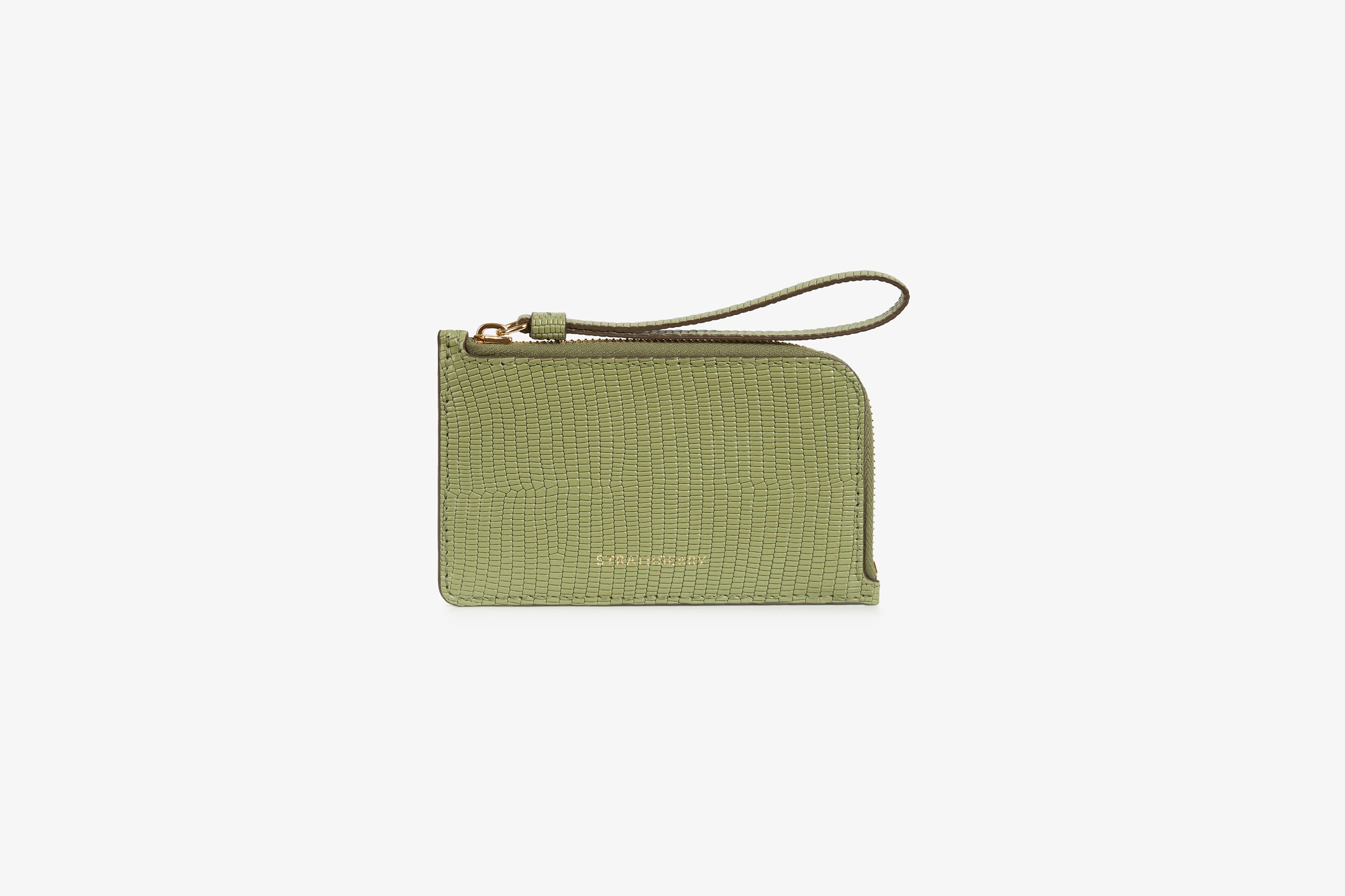 Image of Princes Street Purse - Lizard-Embossed Leather Olive