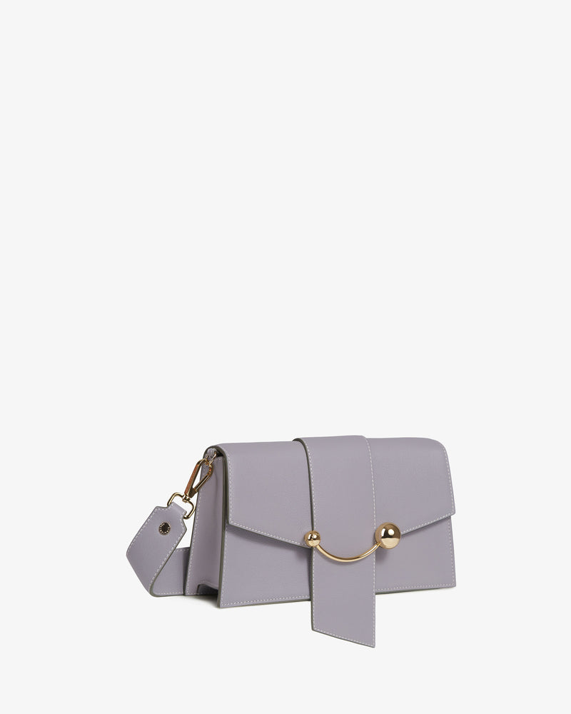 Strathberry MINI CRESCENT - Handbag - sage with vanilla stitch and