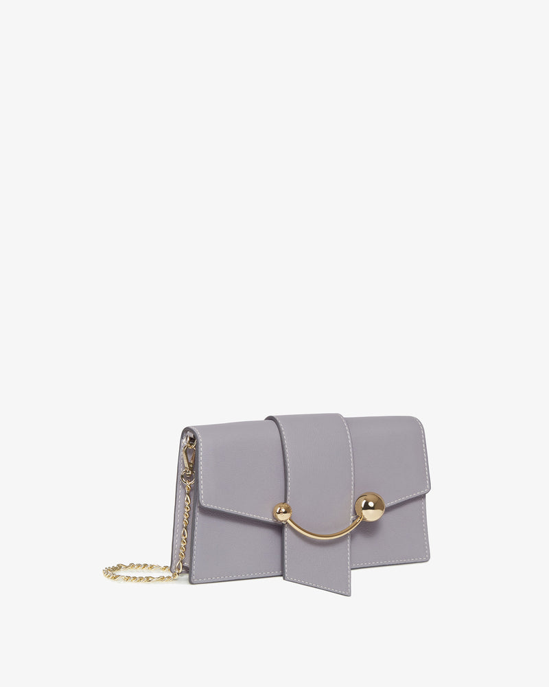 Strathberry MINI CRESCENT - Handbag - sage with vanilla stitch and