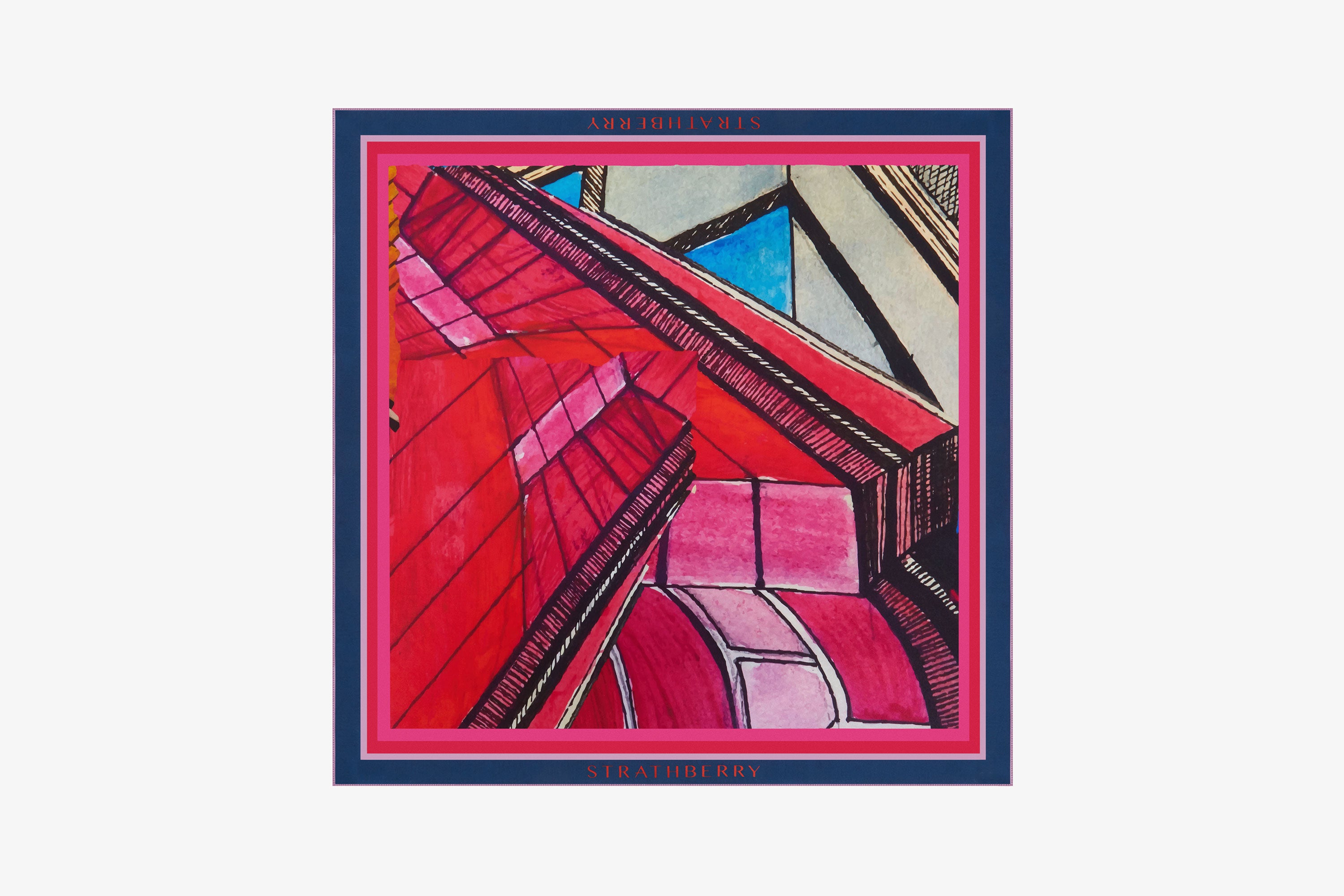 Image of Silk Square Scarf - ECA Abstract Pink