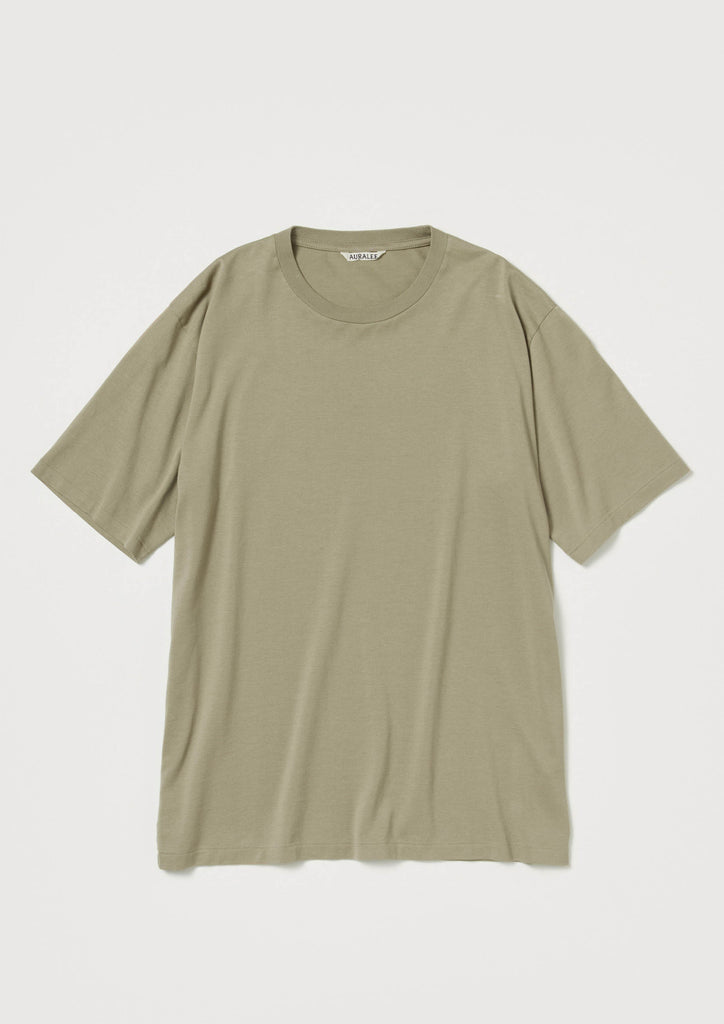 AURALEE - STAND-UP TEE LIGHT KHAKI – SOLAR MTP