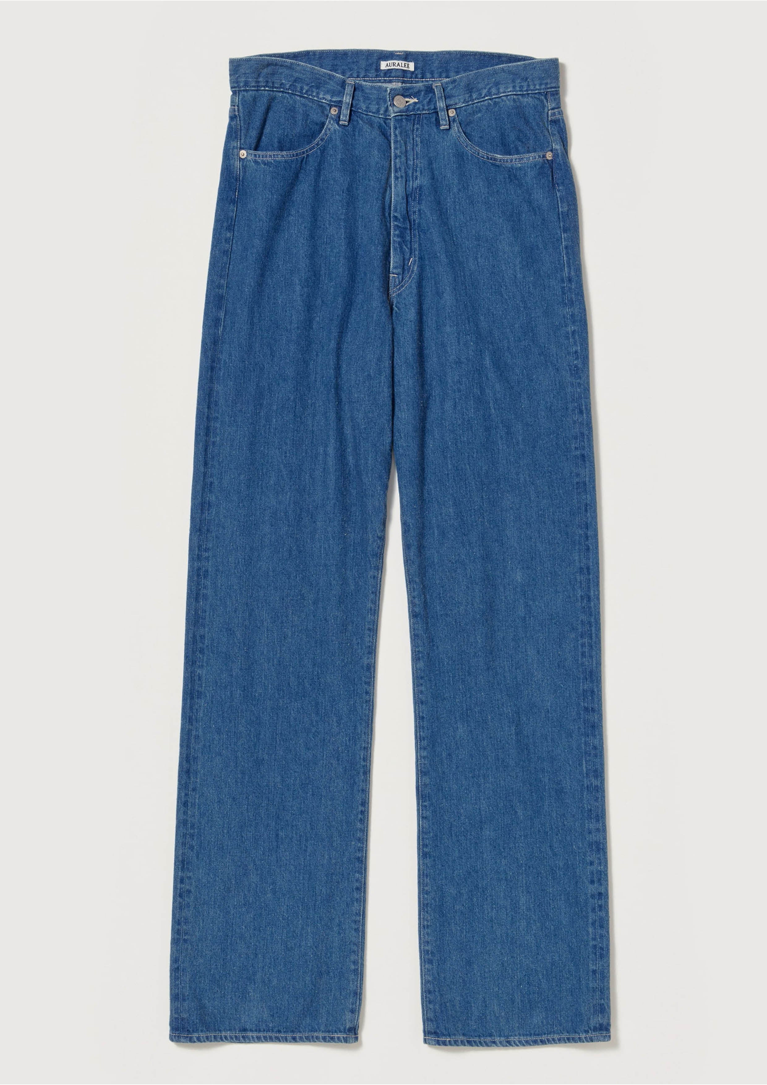 AURALEE - SELVEDGE LIGHT DENIM PANTS - LIGHT INDIGO