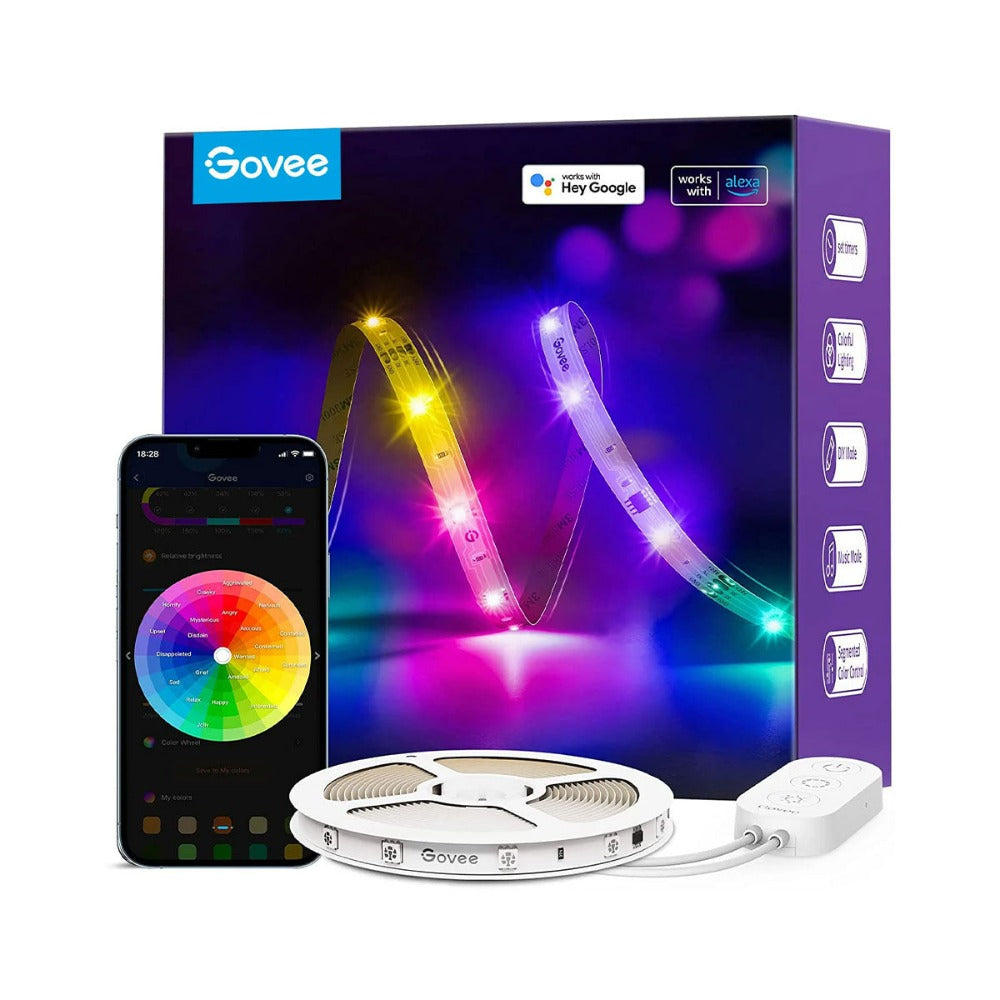 

Govee RGBIC Basic Wi-Fi + Bluetooth LED Strip Lights, 1*5m