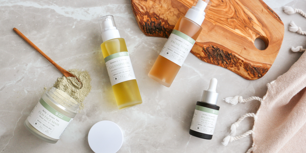 Natural and organic skincare products for on-the-go facial care routine