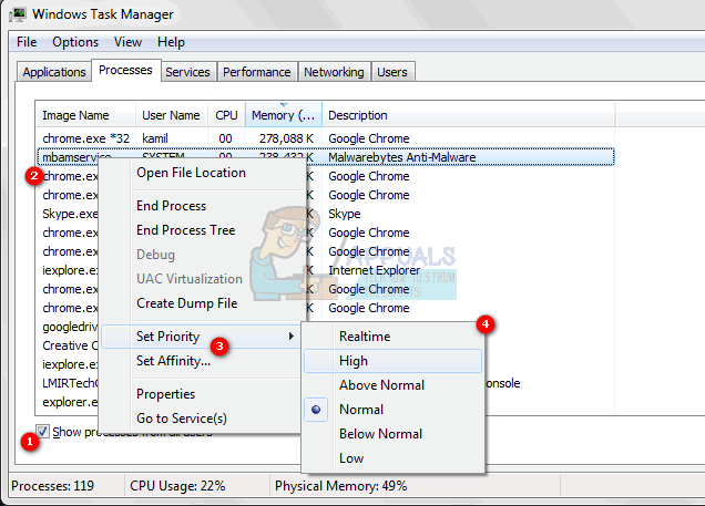 Access Denied When Trying To Change Priority In Task Manager
