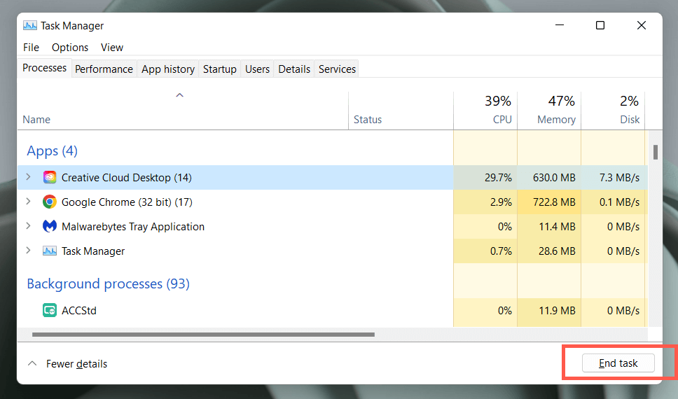 Adobe Cef Helper High CPU