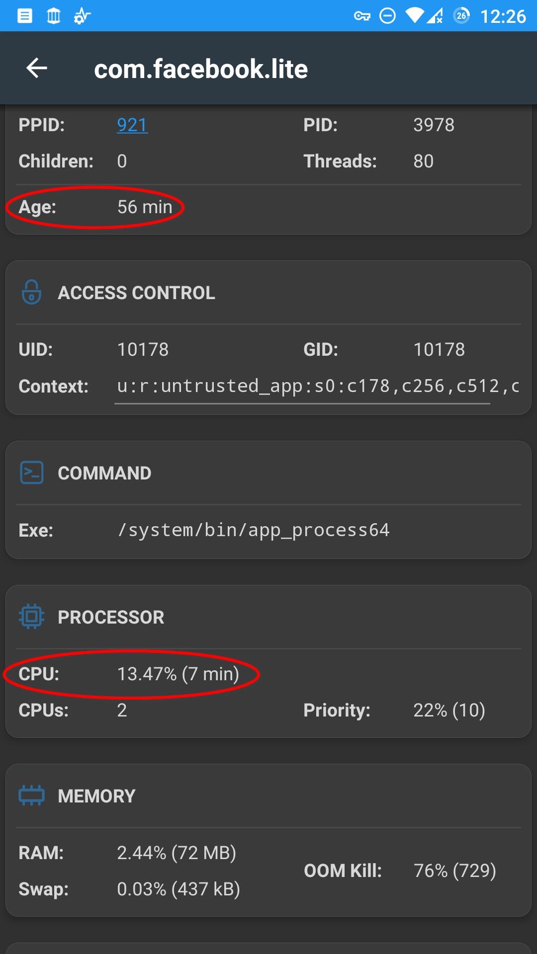 Android CPU Usage Per Process