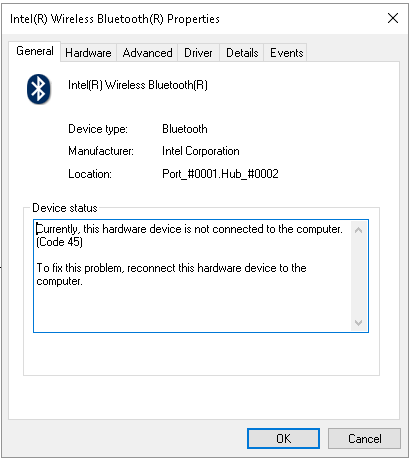 Bluetooth Reconnect This Hardware Device To The Computer