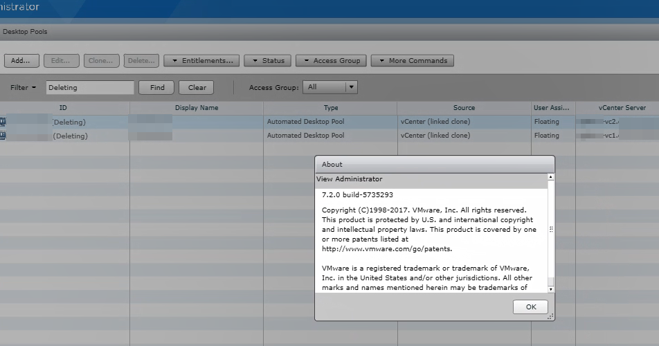 Cannot Delete Desktop Pool In Vmware Horizon View