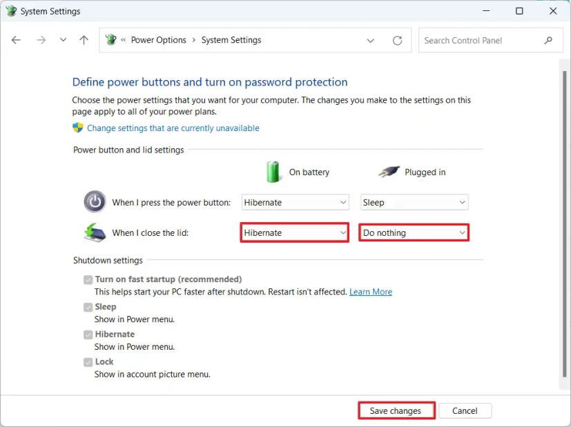 Change What Happens When I Close The Lid Windows 11