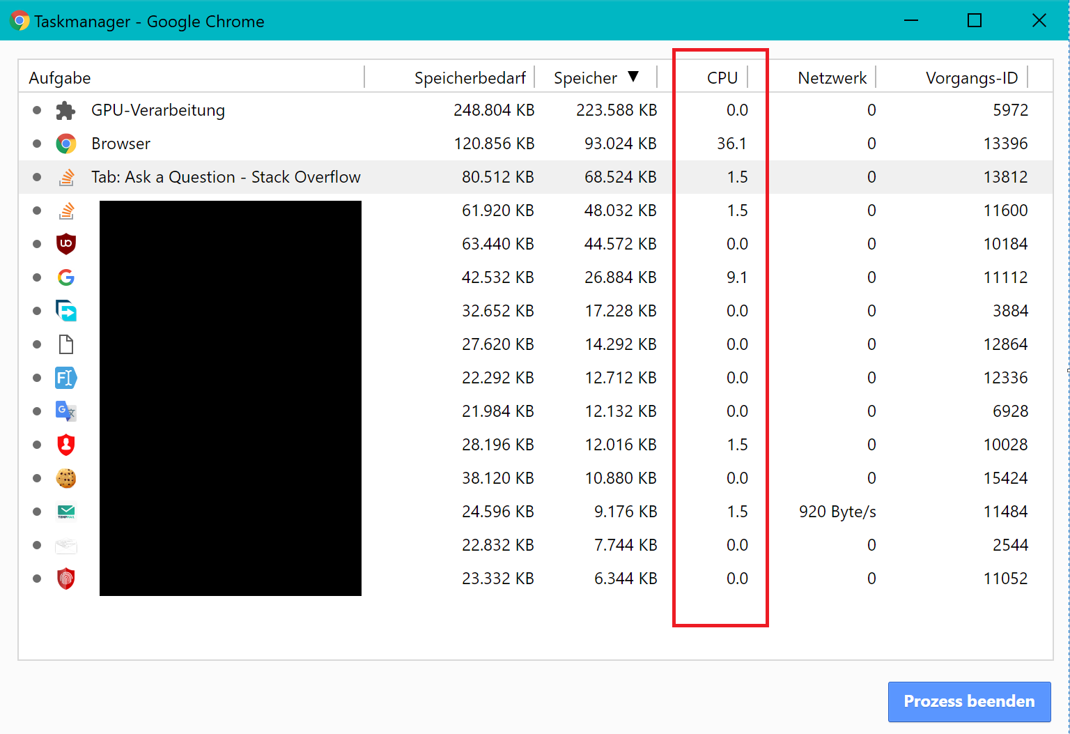 Chrome Get CPU Usage JavaScript