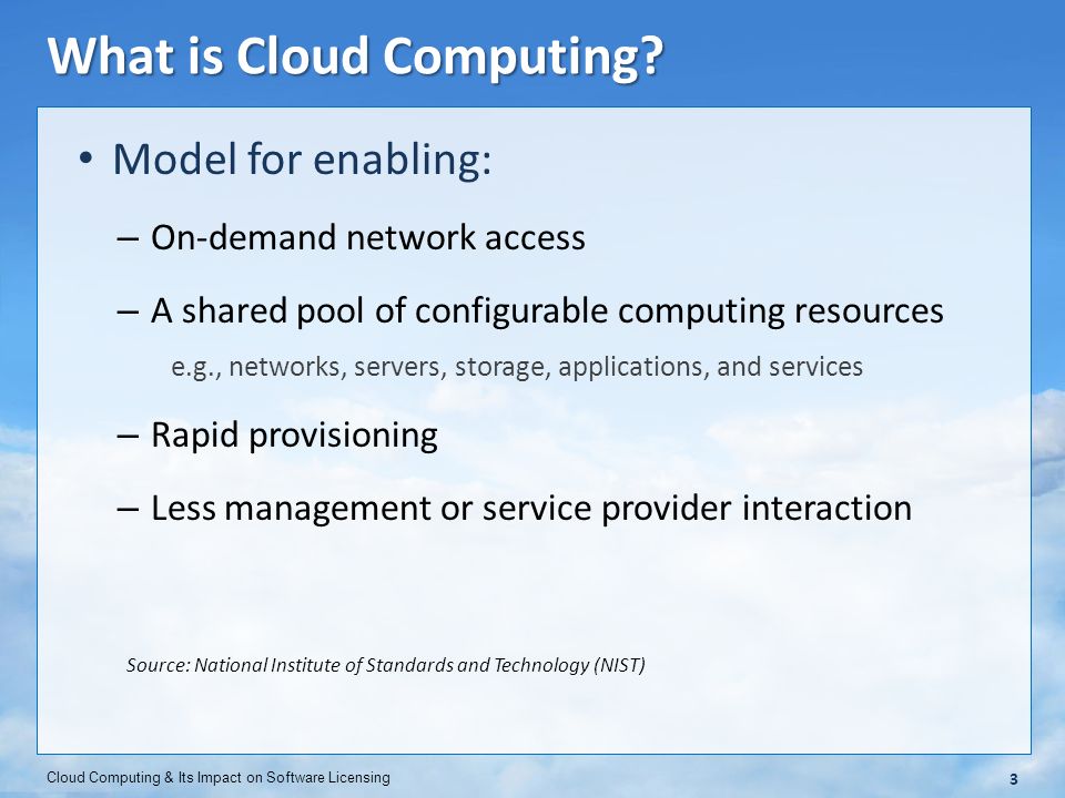 Cloud Computing Does Not Have Impact On Software Licensing