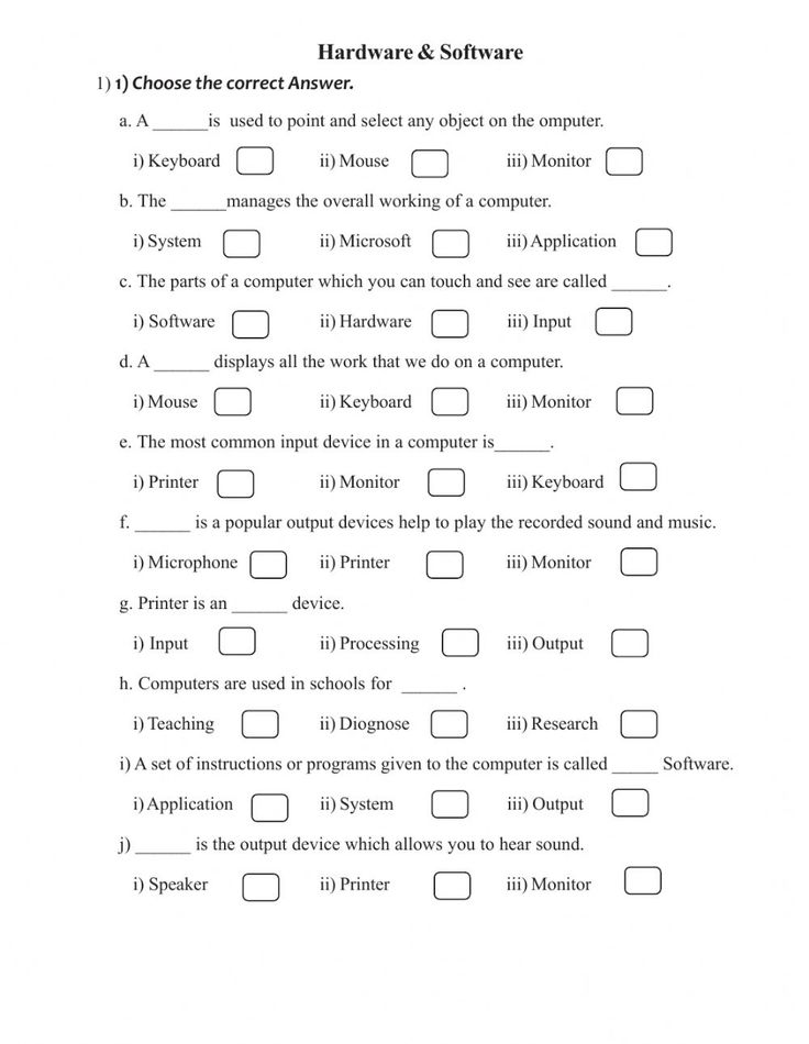 Computer Hardware And Software Worksheet Answers