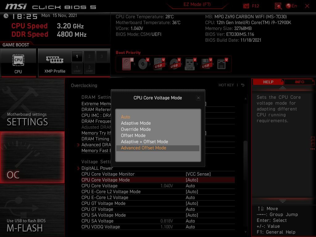 Cpu System Agent Voltage 12900K
