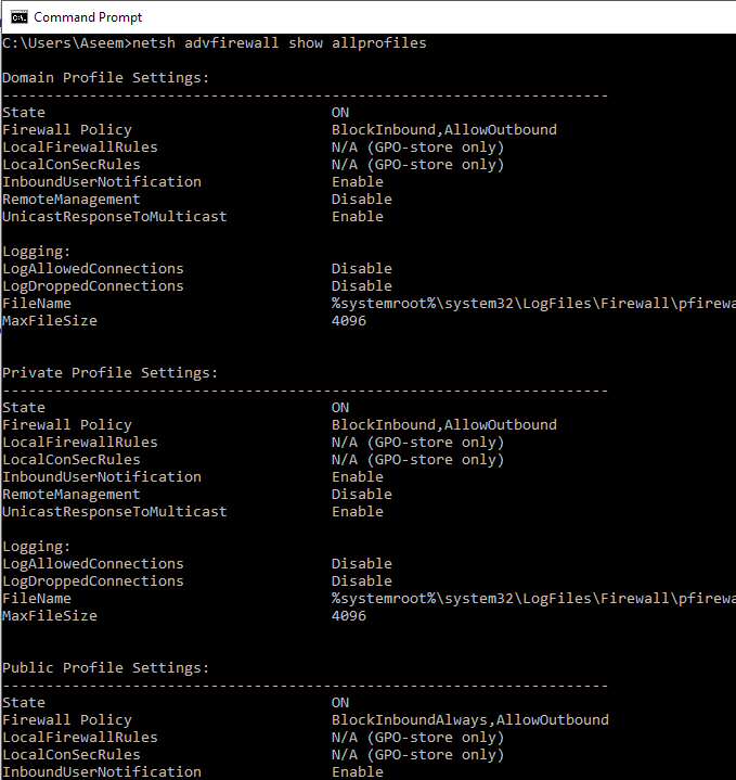 Disable Windows Firewall Command Line