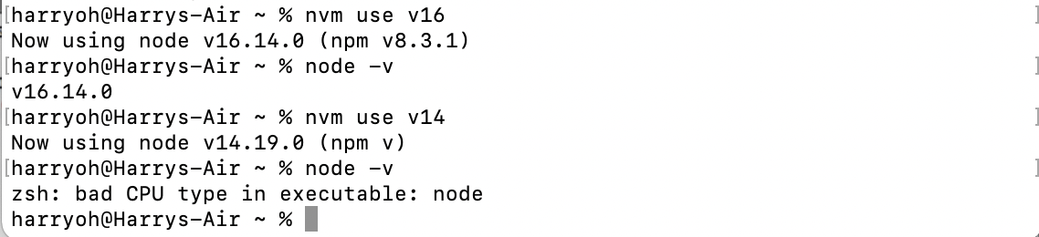 Env Node Bad CPU Type In Executable