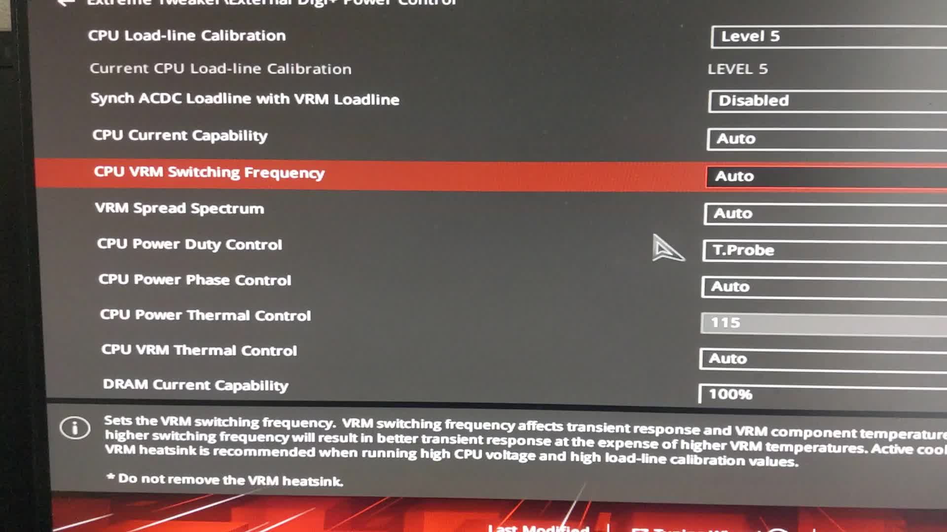 Fixed CPU Vrm Switching Frequency