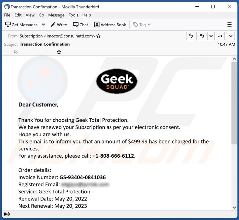 Geek Squad Network Security Scam